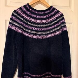 Talbots Blue and Purple Patterned Sweater